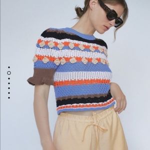 Zara crochet knit sweater